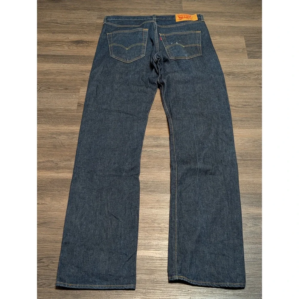 Levis 501 Original‎ Mens Dark Wash Straight Leg Button Fly Jeans W36 L36 Blue